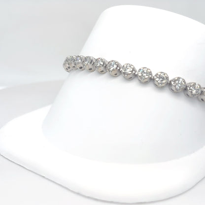 14KW 6.00CTW ROUND BRILLIANT DIAMOND BRACELET SI/F-G 14.1G