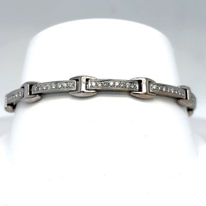 14KW 7.5" 1.00CTW DIAMOND BRACELET SI1/G 15.5G