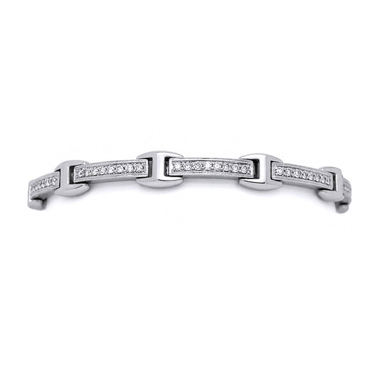 14KW 7.5" 1.00CTW DIAMOND BRACELET SI1/G 15.5G