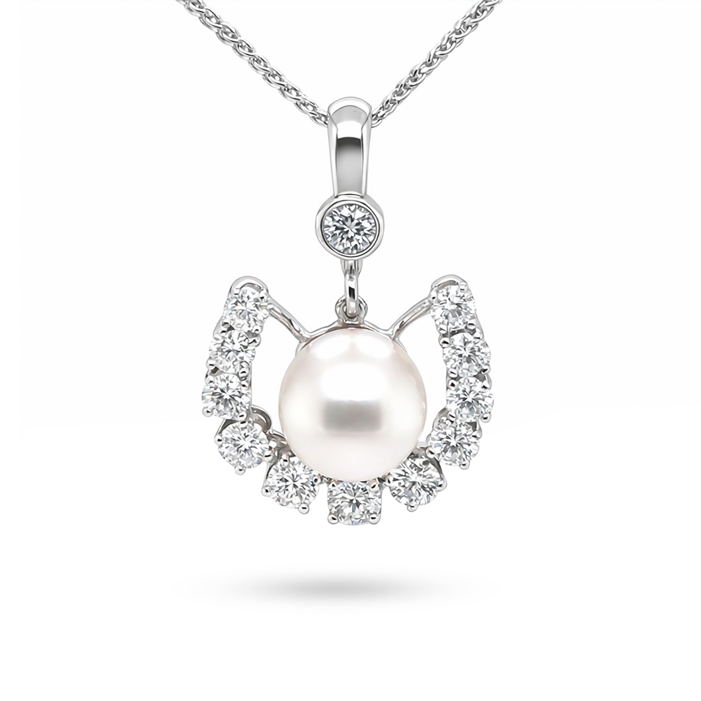 14KW 8.5MM PEARL-1.00CTW DIAMOND PENDANT "AA" VS/F-G 3.5G