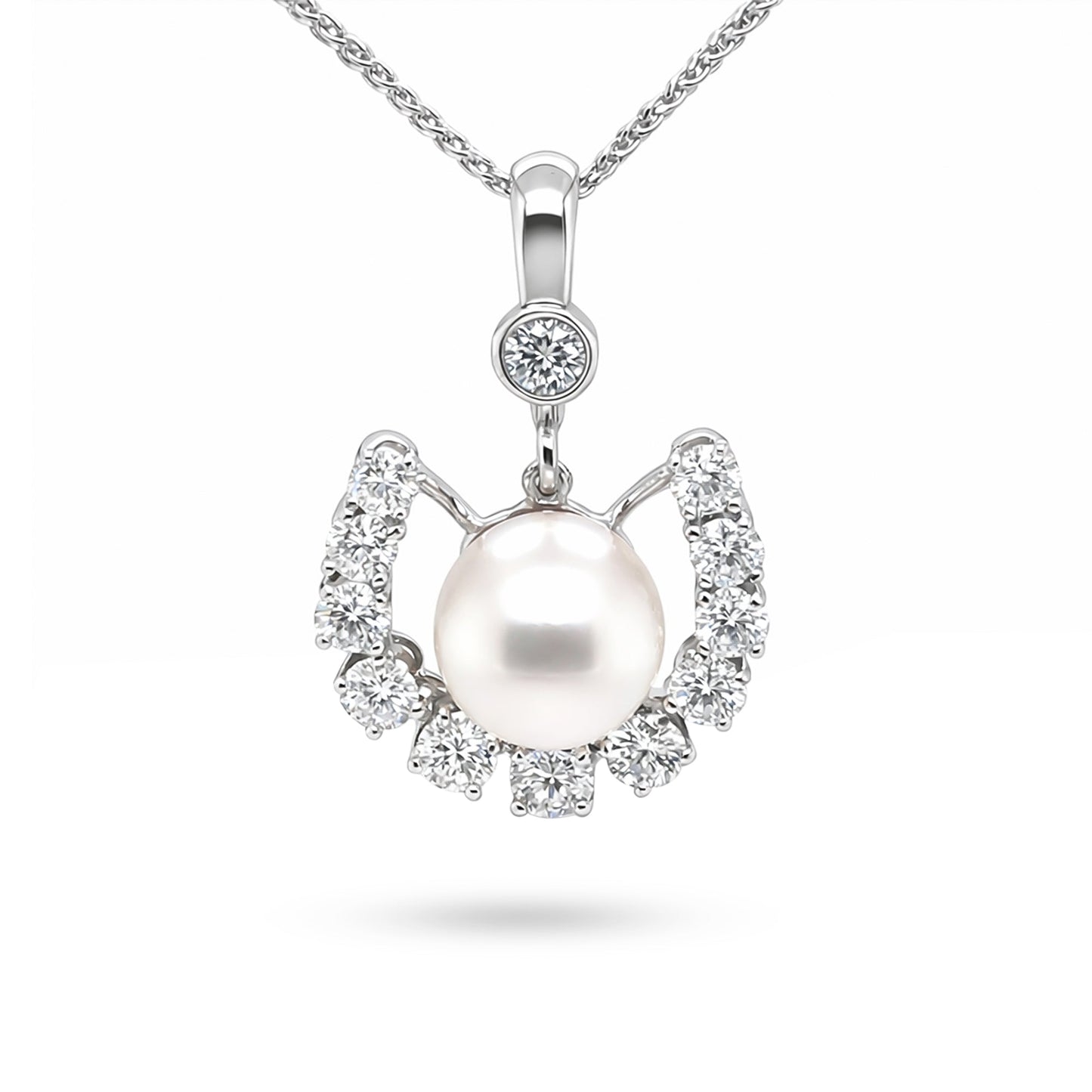 14KW 8.5MM PEARL-1.00CTW DIAMOND PENDANT "AA" VS/F-G 3.5G