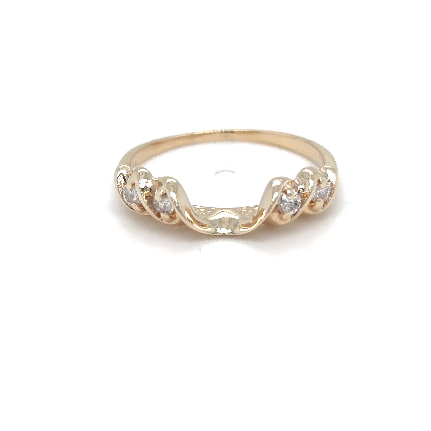 14KY 0.08CTW ROUND DIAMOND WRAP RING SI2/H 2.3G