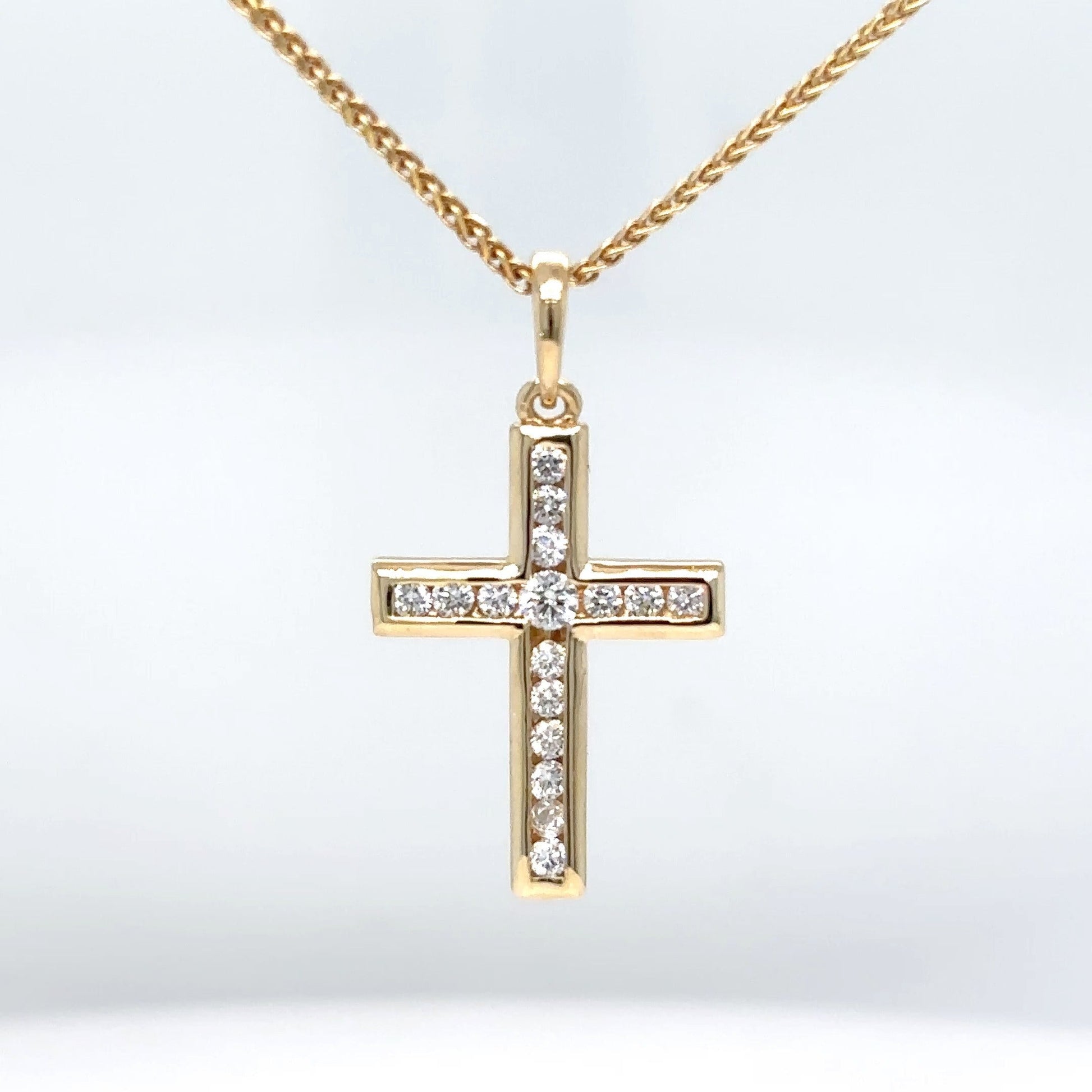 14KY 0.25CTW DIAMOND CROSS PENDANT VS2/F-G 1.4G - Fine Jewelry in Bradenton Michael & Co. Jewelers
