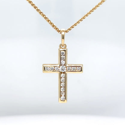 14KY 0.25CTW DIAMOND CROSS PENDANT VS2/F-G 1.4G - Fine Jewelry in Bradenton Michael & Co. Jewelers