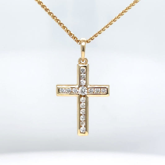 14KY 0.25CTW DIAMOND CROSS PENDANT VS2/F-G 1.4G - Fine Jewelry in Bradenton Michael & Co. Jewelers