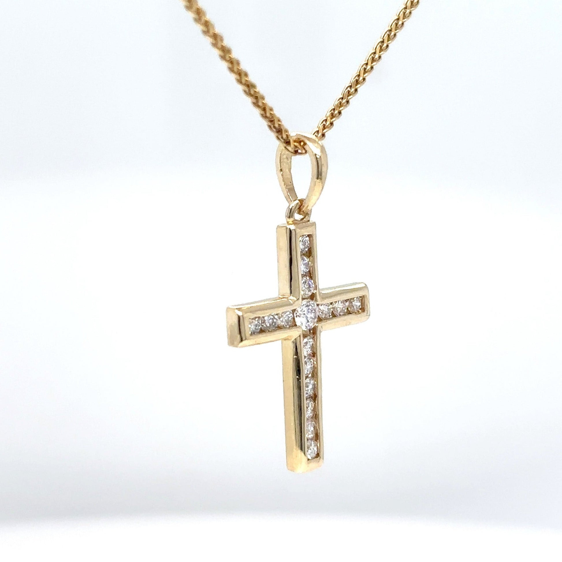 14KY 0.25CTW DIAMOND CROSS PENDANT VS2/F-G 1.4G - Fine Jewelry in Bradenton Michael & Co. Jewelers