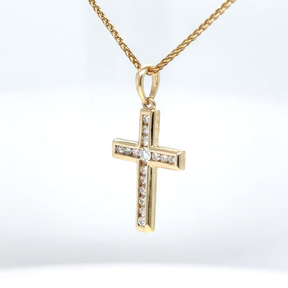 14KY 0.25CTW DIAMOND CROSS PENDANT VS2/F-G 1.4G - Fine Jewelry in Bradenton Michael & Co. Jewelers