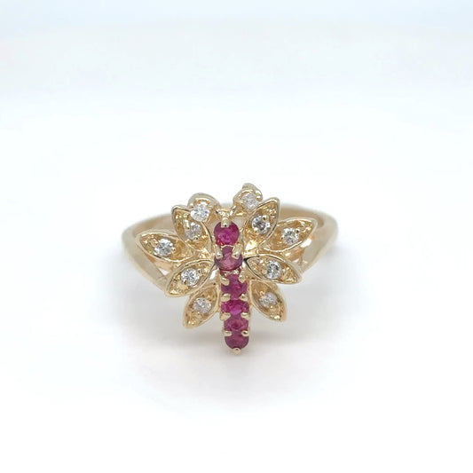 14KY 0.34CTW RUBY-DIAMOND BUTTERFLY RING "AA" I1/G-H 3.4-Fine Jewelry in Bradenton &amp; Lakewood Ranch, Fl. | Michael &amp; Co. Jewelers
