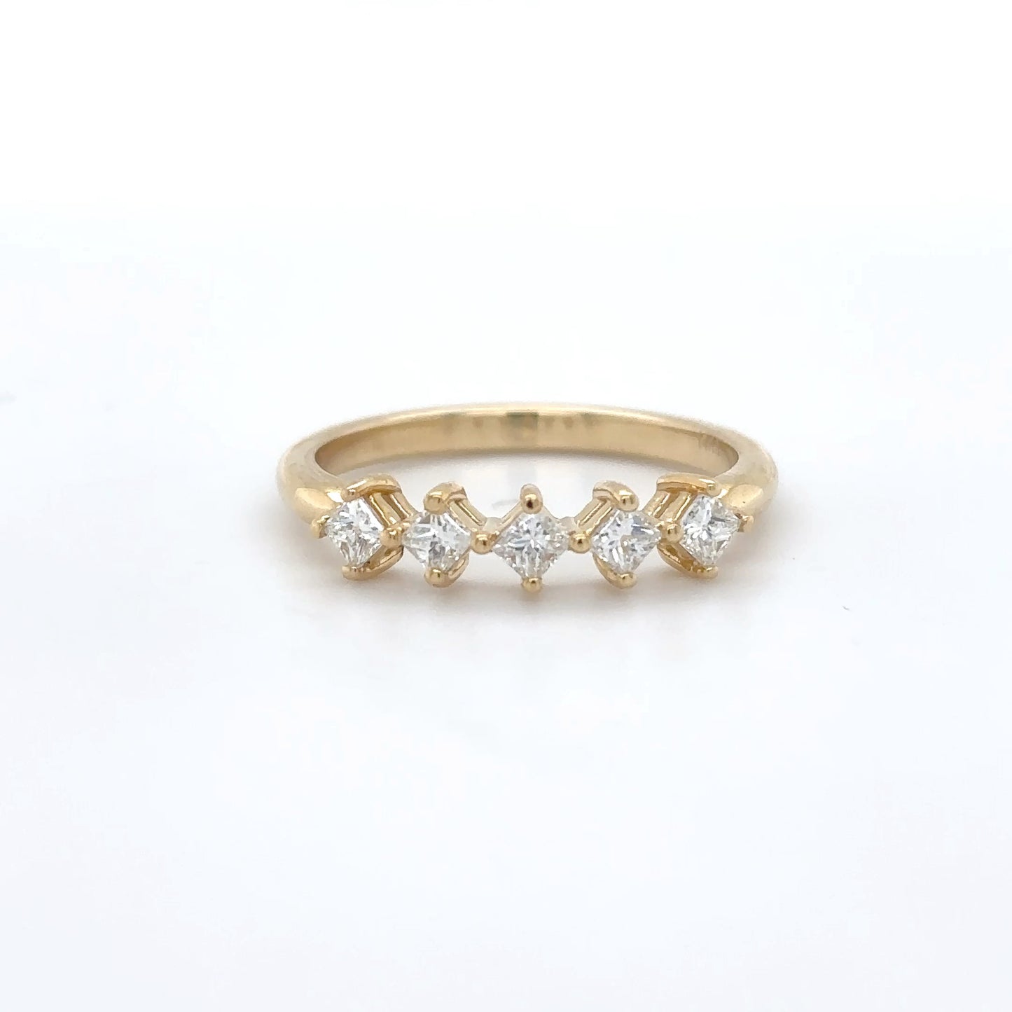 14KY 0.35CTW PRINCESS CUT DIAMOND ANNIVERSARY RING VS/F-G 2.3G