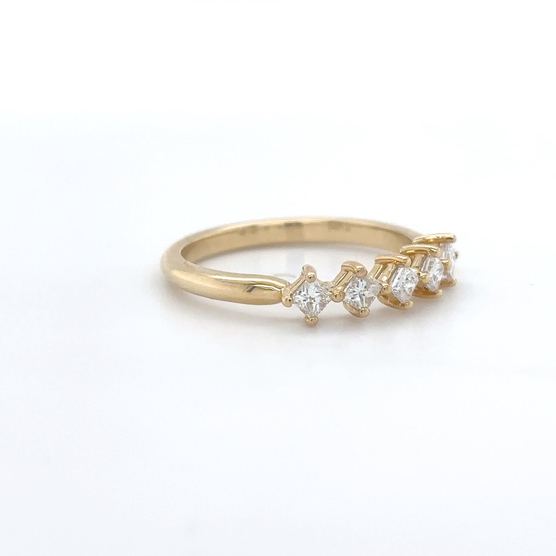14KY 0.35CTW PRINCESS CUT DIAMOND ANNIVERSARY RING VS/F-G 2.3G