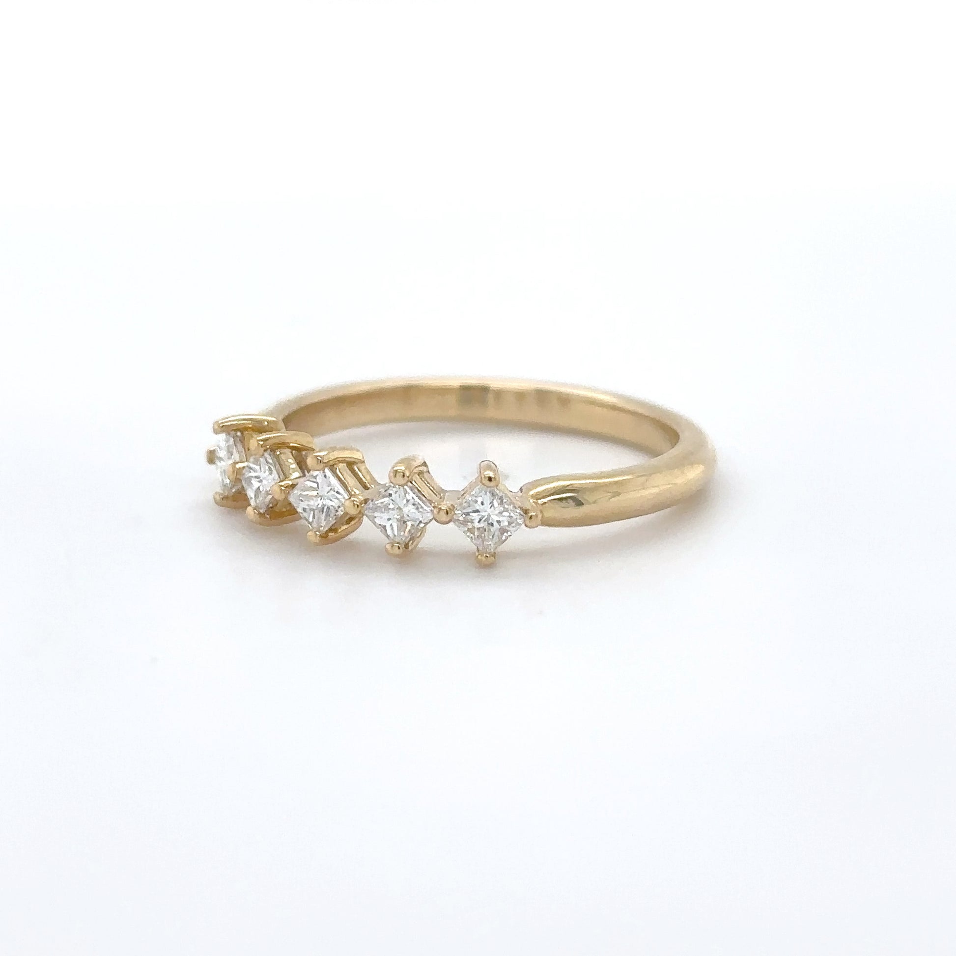 14KY 0.35CTW PRINCESS CUT DIAMOND ANNIVERSARY RING VS/F-G 2.3G