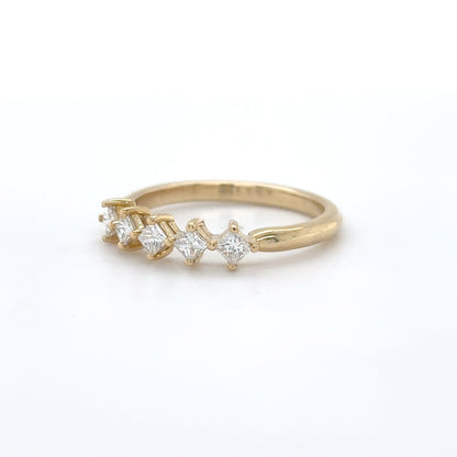 14KY 0.35CTW PRINCESS CUT DIAMOND ANNIVERSARY RING VS/F-G 2.3G