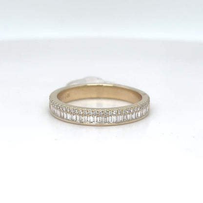 14KY 0.36CTW BAGUETTE-ROUND DIAMOND BAND VS/F-G 2.9G