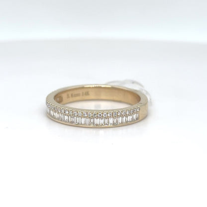 14KY 0.36CTW BAGUETTE-ROUND DIAMOND BAND VS/F-G 2.9G