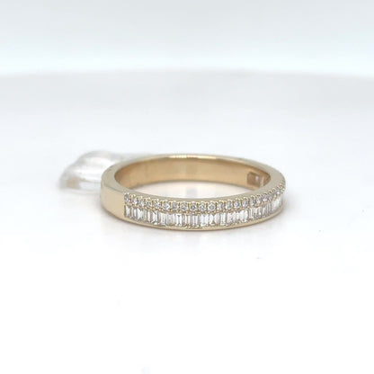 14KY 0.36CTW BAGUETTE-ROUND DIAMOND BAND VS/F-G 2.9G