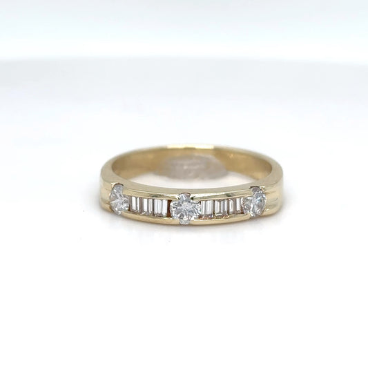 14KY 0.50CTW BAGUETTE-ROUND DIAMOND BAND SI1/G 2.6G-Fine Jewelry in Bradenton &amp; Lakewood Ranch, Fl. | Michael &amp; Co. Jewelers