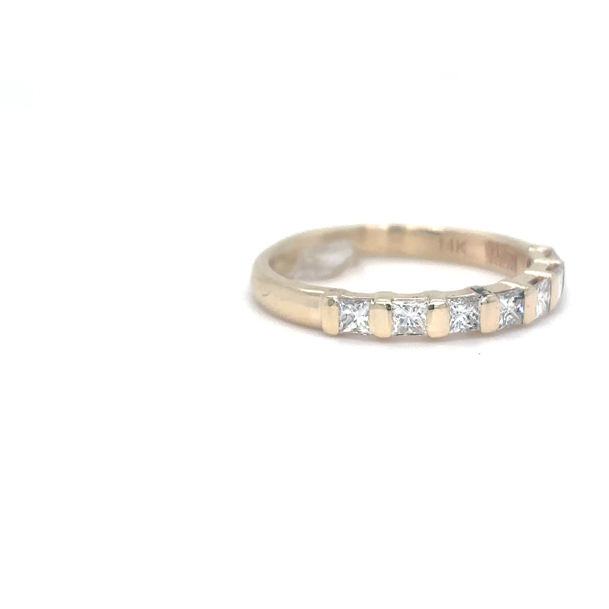 14KY 0.50CTW PRINCESS CUT DIAMOND BAND SI1/G-H 2.7G