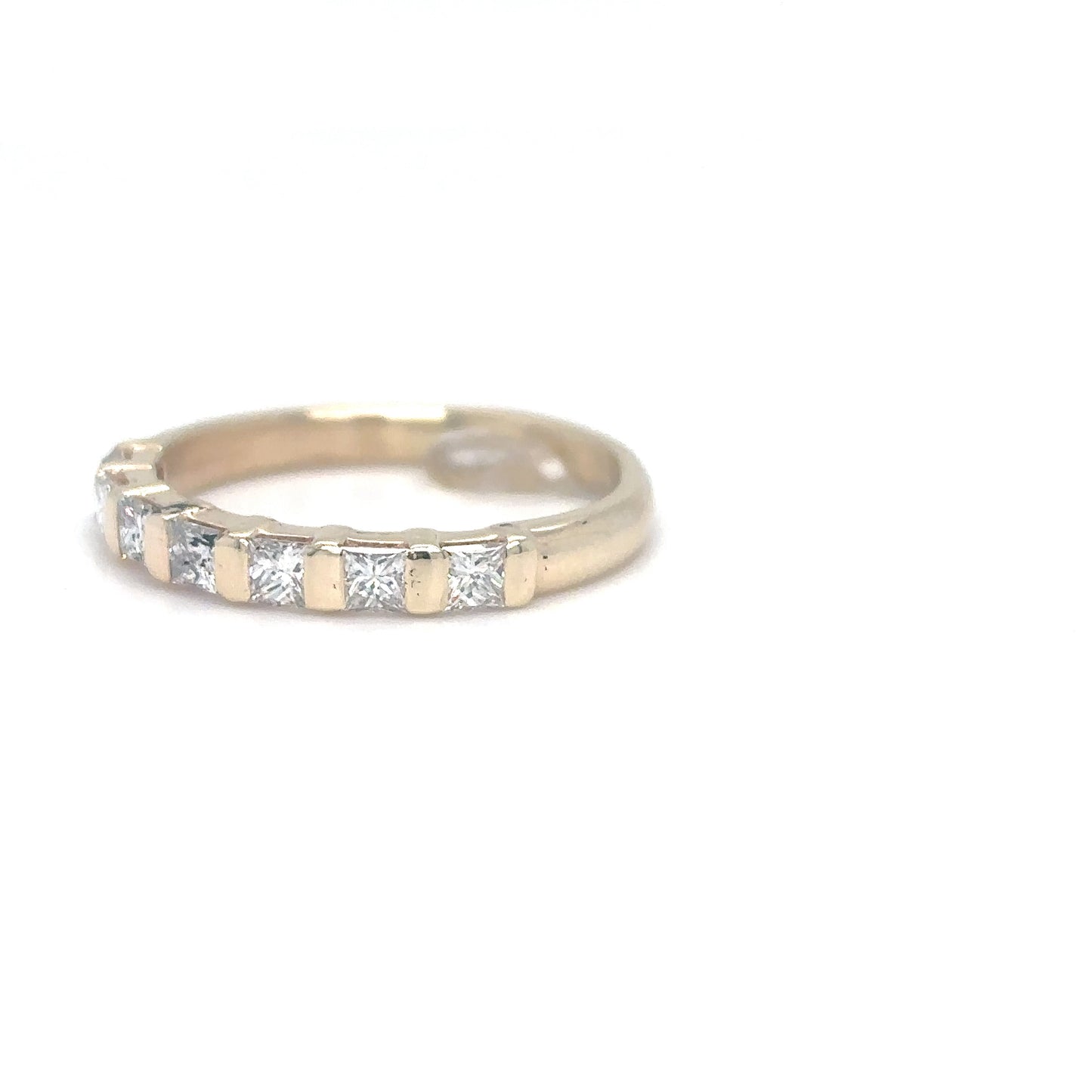 14KY 0.50CTW PRINCESS CUT DIAMOND BAND SI1/G-H 2.7G