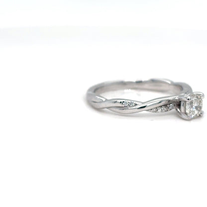 14KY 0.53CTW RIOUND BRILLIANT DIAMONG ENGAGEMENT RING I1/I 2.8G
