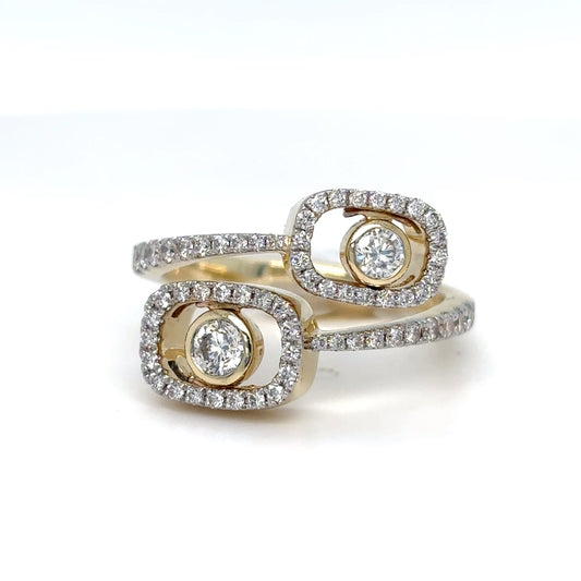 14KY 0.70CTW BYPASS FLOATING DIAMOND RING SI/G-H 5.1G-Fine Jewelry in Bradenton &amp; Lakewood Ranch, Fl. | Michael &amp; Co. Jewelers