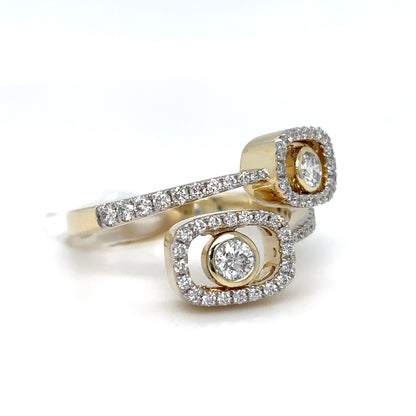 14KY 0.70CTW BYPASS FLOATING DIAMOND RING SI/G-H 5.1G