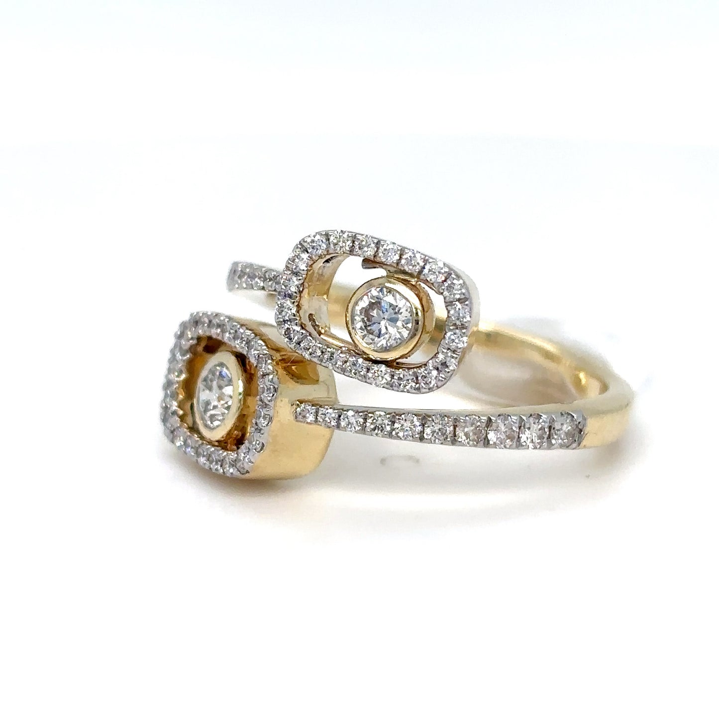 14KY 0.70CTW BYPASS FLOATING DIAMOND RING SI/G-H 5.1G