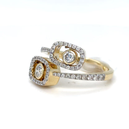 14KY 0.70CTW BYPASS FLOATING DIAMOND RING SI/G-H 5.1G