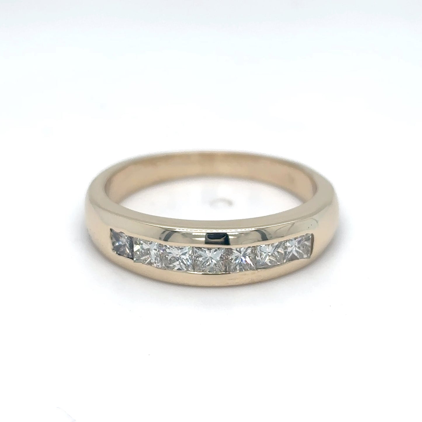 14KY 0.75CTW PRINCESS CUT DIAMOND BAND VS/I-J 5.2G