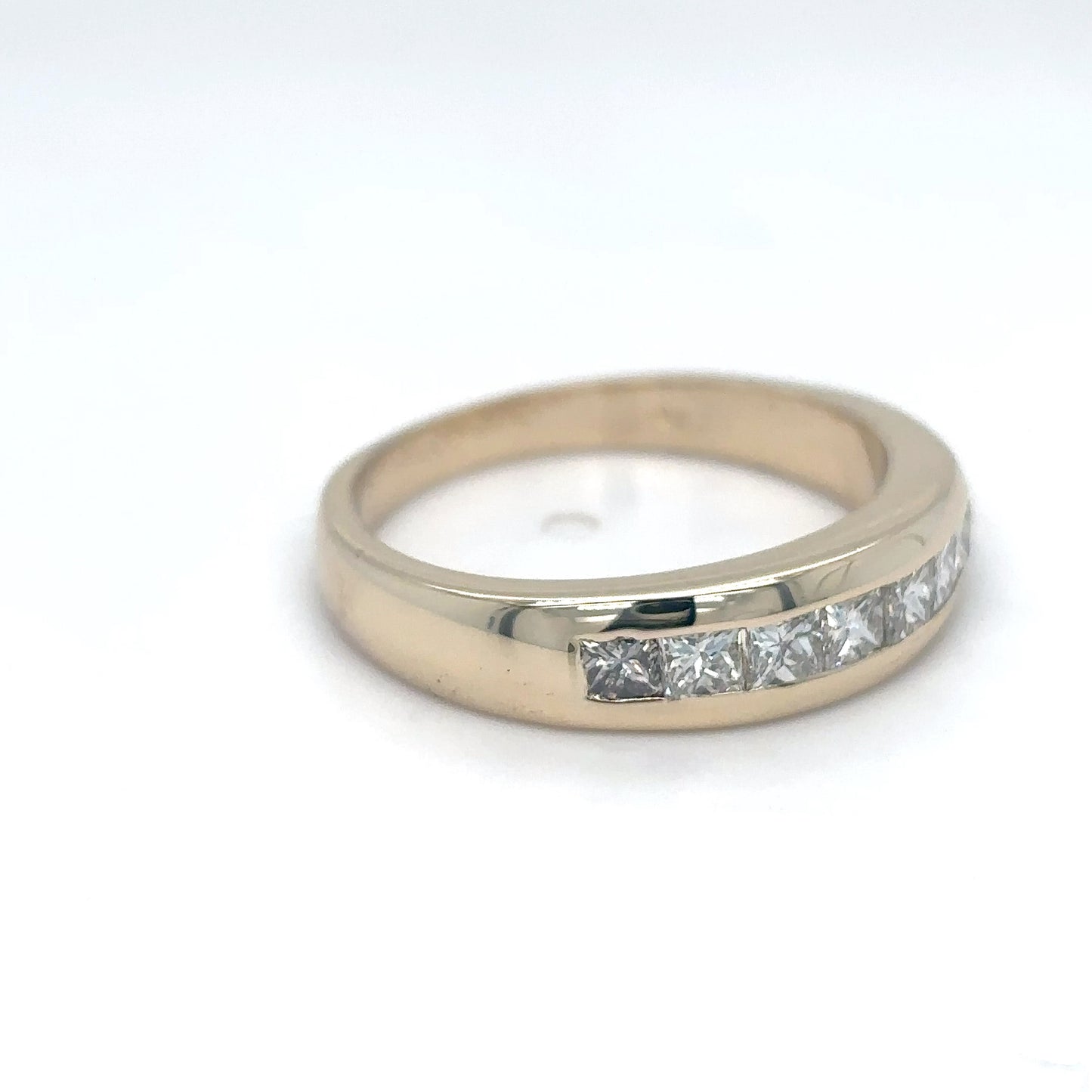 14KY 0.75CTW PRINCESS CUT DIAMOND BAND VS/I-J 5.2G
