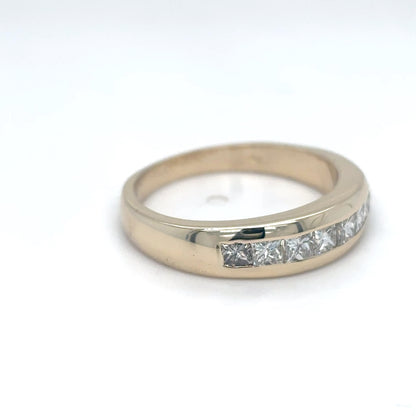 14KY 0.75CTW PRINCESS CUT DIAMOND BAND VS/I-J 5.2G