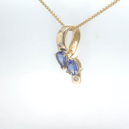 14KY 0.93CTW TAZANITE-DIAMOND PENDANT "A" SI/G-H 1.8G