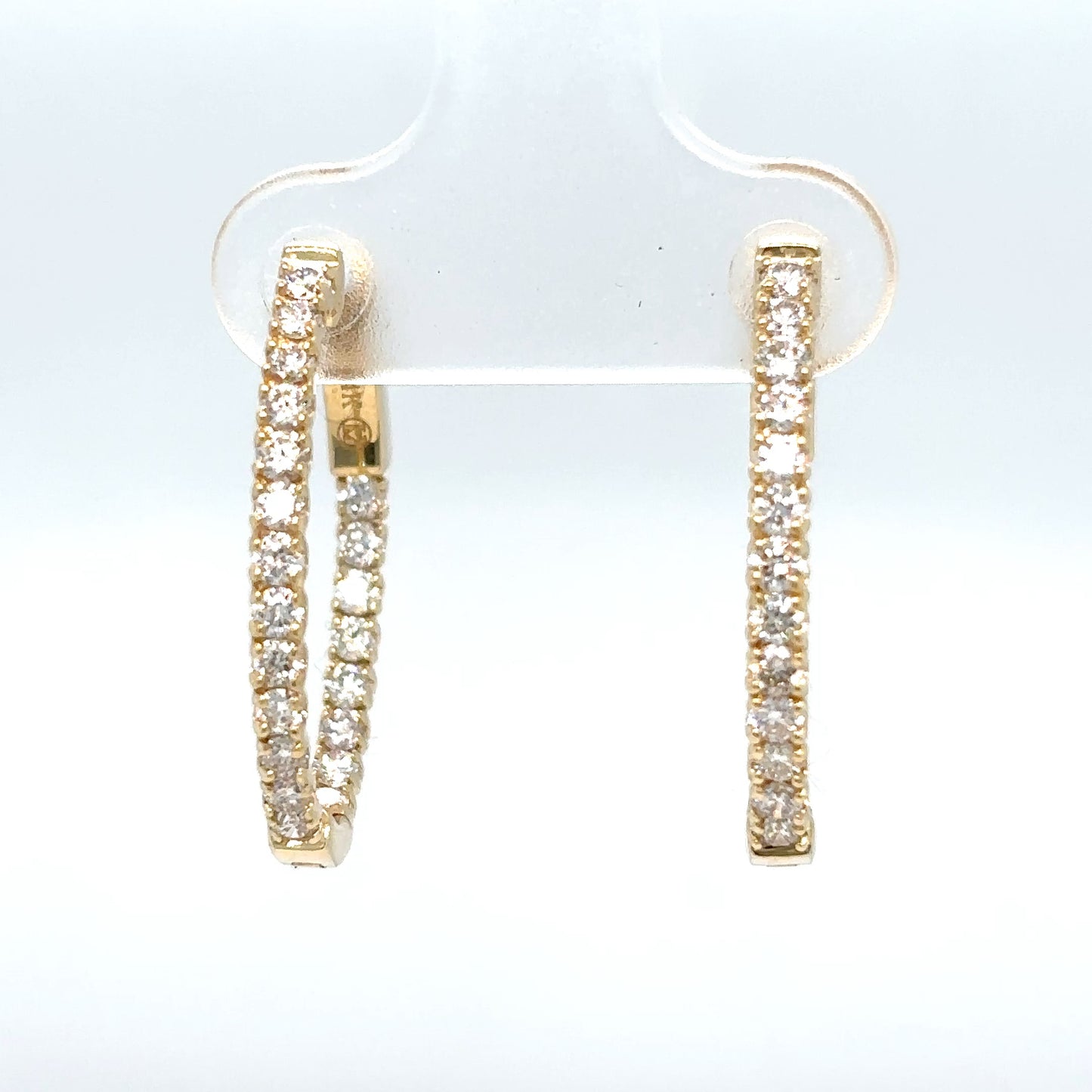 14KY 0.96CTW OVAL SHAPED ROUND DIAMOND EARRINGS VS2/G 3.4G