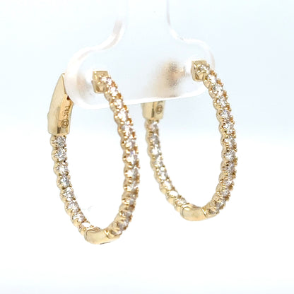 14KY 0.96CTW OVAL SHAPED ROUND DIAMOND EARRINGS VS2/G 3.4G