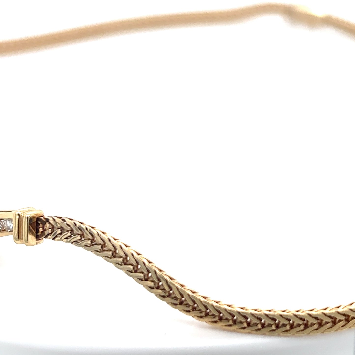 14KY 17" 2.00CTW BAGUETTE-ROUND DIAMOND NECKLACE VS1/F-G 18.5G