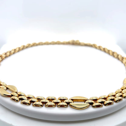 14KY 17" FANCY PANTHER LINK NECKLACE 42.5G
