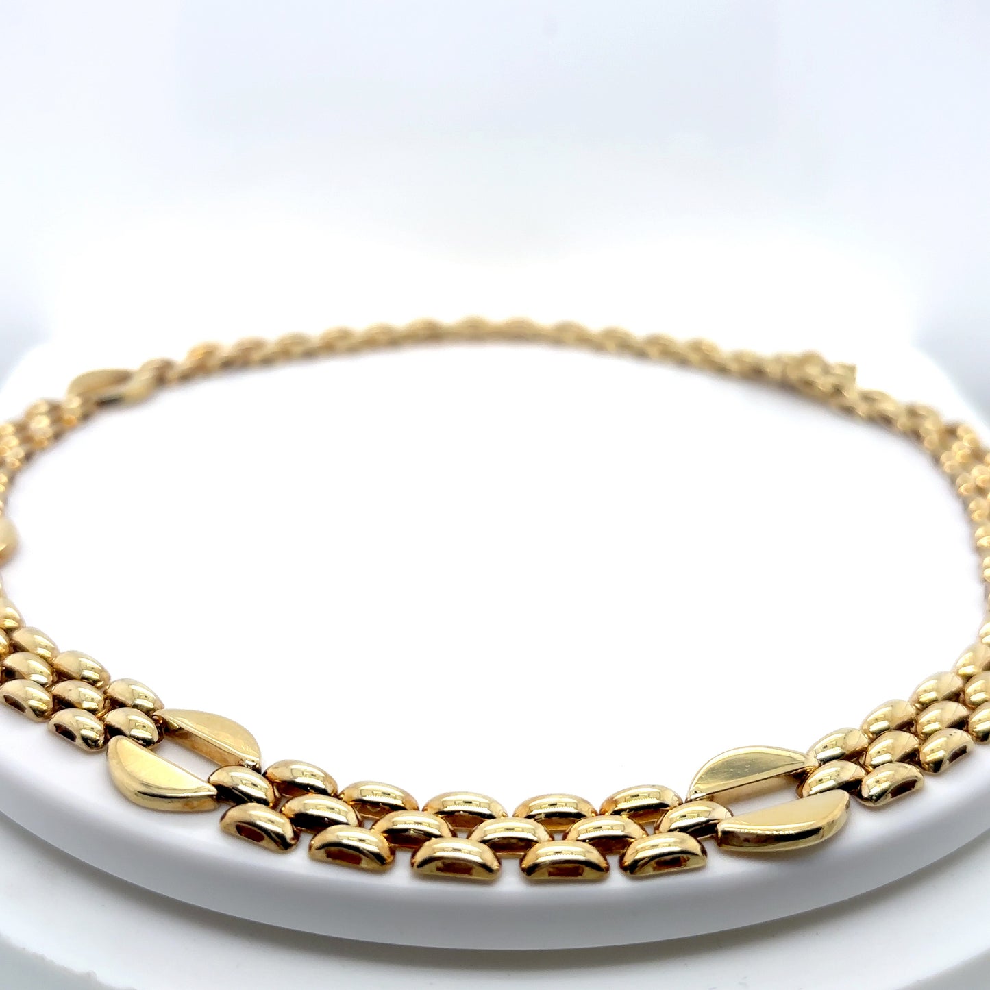 14KY 17" FANCY PANTHER LINK NECKLACE 42.5G