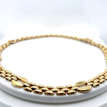 14KY 17" FANCY PANTHER LINK NECKLACE 42.5G