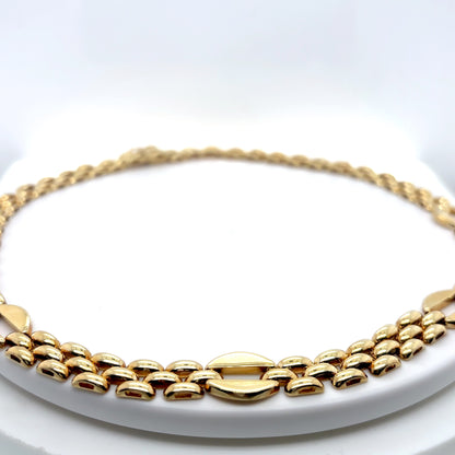 14KY 17" FANCY PANTHER LINK NECKLACE 42.5G