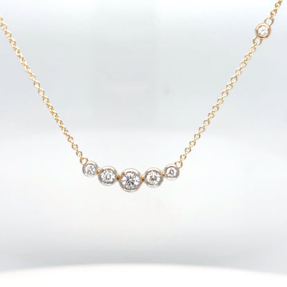 14KY 18" 0.34CTW GRADUATED BEZEL DIAMOND NECKLACE 3.1G VS2/G