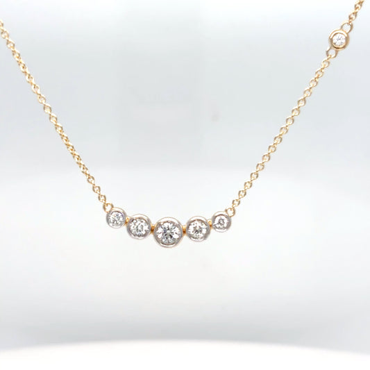 14KY 18" 0.34CTW GRADUATED BEZEL DIAMOND NECKLACE 3.1G VS2/G-Fine Jewelry in Bradenton &amp; Lakewood Ranch, Fl. | Michael &amp; Co. Jewelers