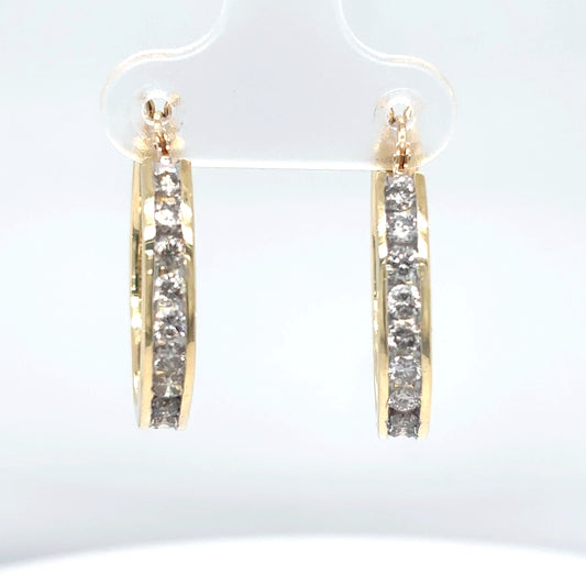 14KY 1.00CTW 21MM DIAMOND HOOP EARRINGS SI/G-H 5.9G-Fine Jewelry in Bradenton &amp; Lakewood Ranch, Fl. | Michael &amp; Co. Jewelers