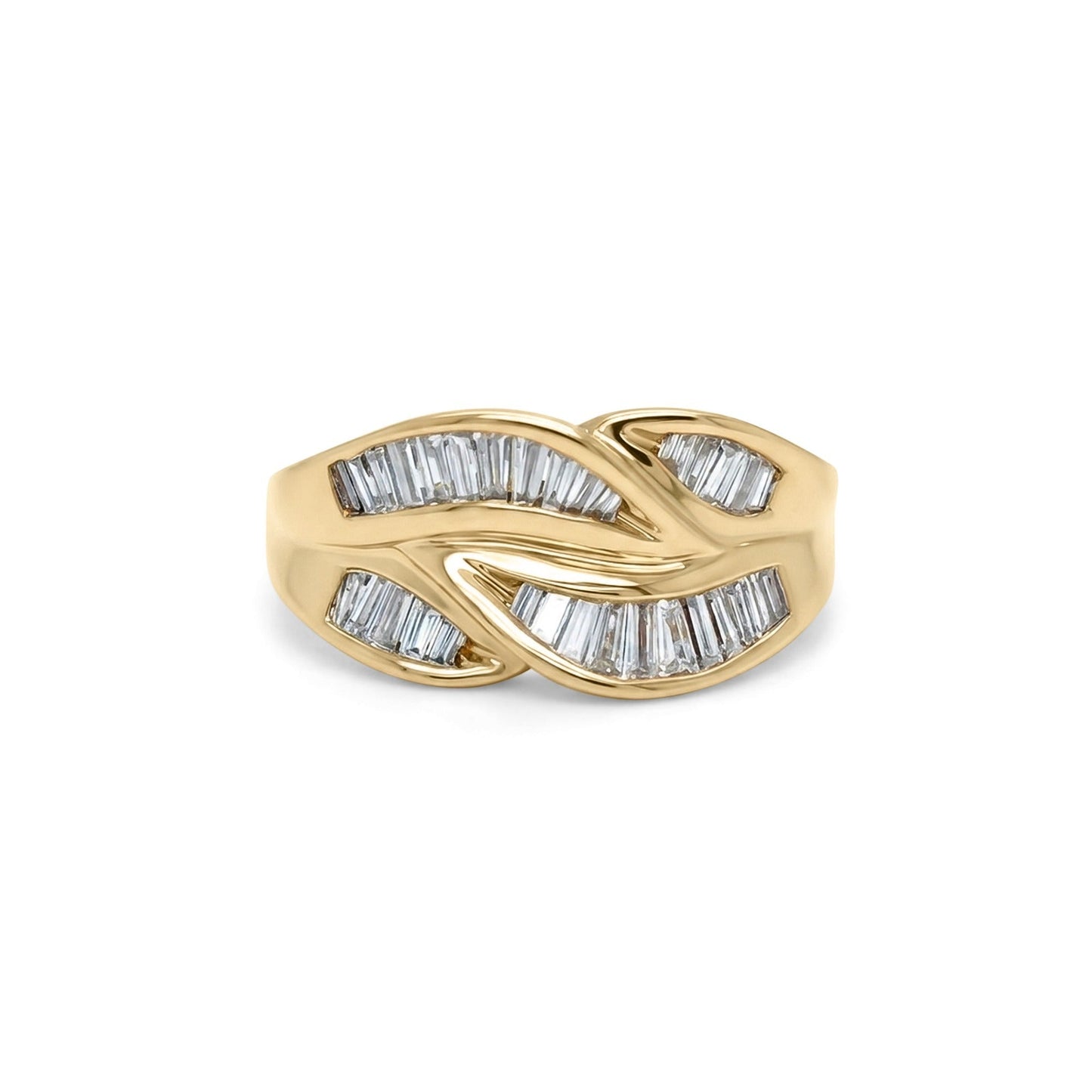 14KY 1.00CTW BAGUETTE DIAMOND FASHION RING SI/G-H 4.4G