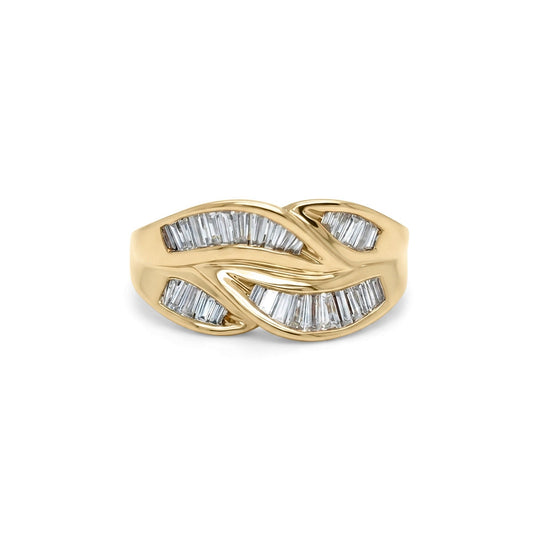 14KY 1.00CTW BAGUETTE DIAMOND FASHION RING SI/G-H 4.4G