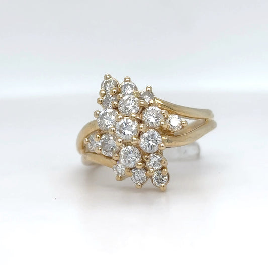 14KY 1.00CTW DIAMOND CLUSTER RING SI/H-I 4.3G-Fine Jewelry in Bradenton &amp; Lakewood Ranch, Fl. | Michael &amp; Co. Jewelers