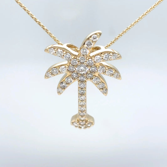 14KY 1.00CTW DIAMOND PALM TREE PENDANT SI1/G-H 4.0G-Fine Jewelry in Bradenton &amp; Lakewood Ranch, Fl. | Michael &amp; Co. Jewelers