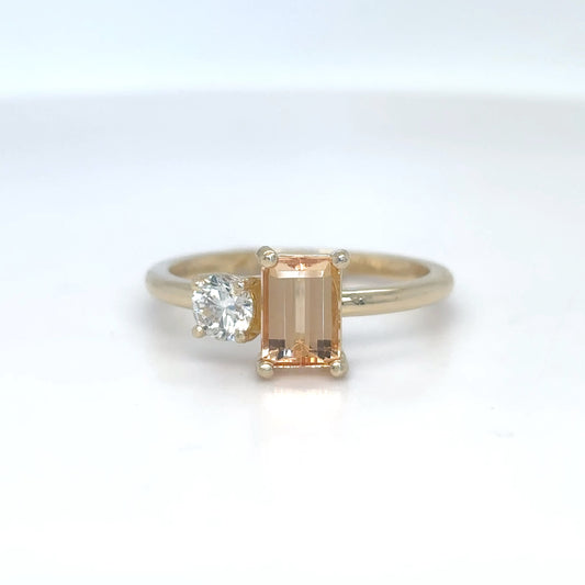 14KY 1.13CTW GOLDEN IMPERIAL TOPAZ-DIAMOND RING 2.7G-Fine Jewelry in Bradenton &amp; Lakewood Ranch, Fl. | Michael &amp; Co. Jewelers