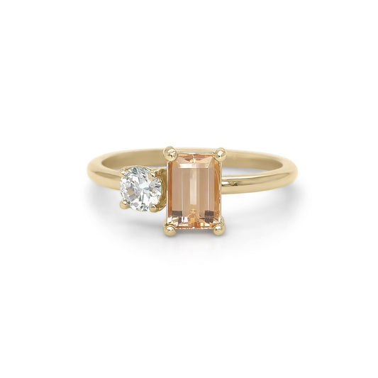 14KY 1.13CTW GOLDEN IMPERIAL TOPAZ-DIAMOND RING 2.7G - Michael & Co. Jewelers