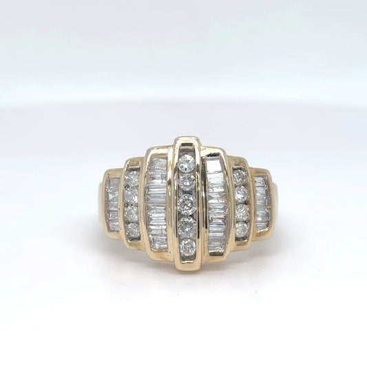 14KY 1.17CTW BAGUETTE-ROUND BRILLIANT DIAMOND FASHION RING SI2-I1/H-I 7.2G-Fine Jewelry in Bradenton &amp; Lakewood Ranch, Fl. | Michael &amp; Co. Jewelers