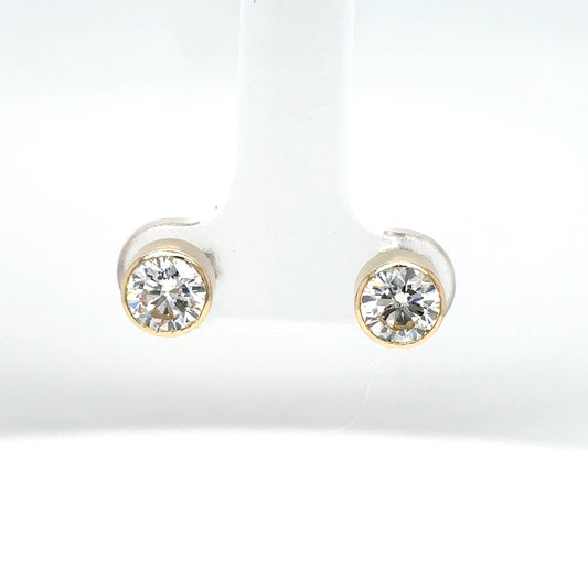 14KY 1.25CTW ROUND BRILLIANT BEZEL DIAMOND EARRINGS SI1/2/H 1.4G-Fine Jewelry in Bradenton &amp; Lakewood Ranch, Fl. | Michael &amp; Co. Jewelers