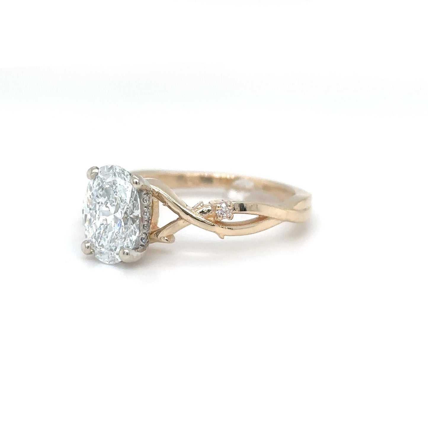 14KY 1.31CT OVAL DIAMOND ENGAGEMENT RING SI1/D 3.4G